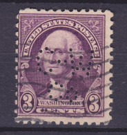 United States Perfin Perforé Lochung 'C-W Co' 1932 Mi. 350 A, 3c. George Washington (2 Scans) - Perforés