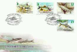 Taiwan Fishes (I) 2011 Fauna Marine Life Underwater River Fish (stamp FDC) - Lettres & Documents