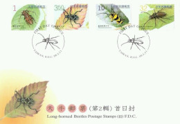 Taiwan Long-horned Beetles (II) 2011 Insect Bug Animal Leaf (stamp FDC) - Lettres & Documents