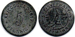 MA 23183 /  Mettmann 5 Pfennig 1917 TB+ - Noodgeld