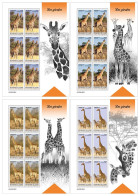 Guinea 2023, Animals, Giraffe, 4sheetlet - Girafes