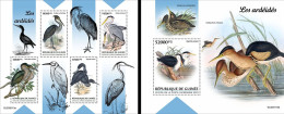 Guinea 2023, Animals, Heron, 4val In BF +BF - Grues Et Gruiformes