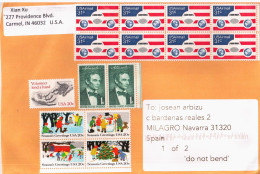 ESTADOS UNIDOS USA CC MANOS AVION HANDS NAVIDAD CHRISTMAS LINCOLN - Covers & Documents