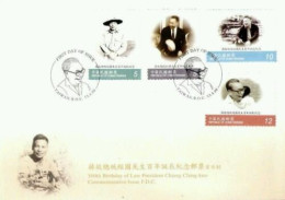 Taiwan 100th Birthday Of Late President Chiang Ching-kuo 2009 (stamp FDC) - Cartas & Documentos