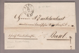 CH Heimat BEs Bern 1850-07-11 Sackstempel Brief Nach Basel Mit Inhalt "Bundeskanzlei" - 1843-1852 Kantonalmarken Und Bundesmarken