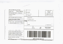 ESTADOS UNIDOS USA FRONTAL  CON ATM CN22 CUSTOM - Cartas & Documentos