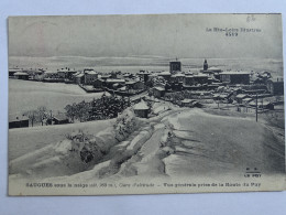 CPA 43 Haute Loire - SAUGUES Sous La Neige - Cure D'altitude - Vue Générale Prise De La Route Du Puy - Saugues