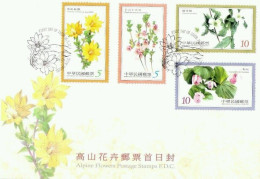 Taiwan Alpine Flowers 2011 Plant Flora Leaf Garden Flower (stamp FDC) - Cartas & Documentos