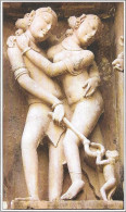 India Khajuraho Temples MONUMENTS - Erotic Figure From Lakshman TEMPLE 925-250 A.D Picture Post CARD Per Scan - Völker & Typen