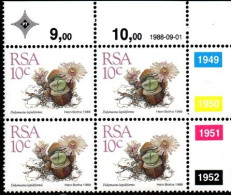 South Africa - 1988 Succulents 10c Control Block (1988.09.01) (**) - Blocks & Sheetlets