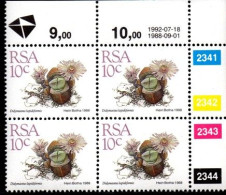 South Africa - 1992 Succulents 10c Control Block (1992.07.18) (**) - Blocchi & Foglietti