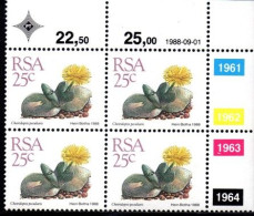 South Africa - 1988 Succulents 25c Control Block (1988.09.01) (**) - Hojas Bloque