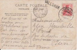 SUISSE - 1910 - AMBULANT De VALLORBE ! RARE Sur CP => ST PRIM (ISERE) - Postmark Collection