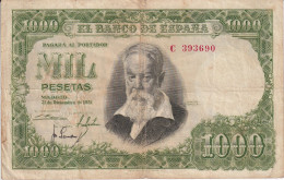 BILLETE DE ESPAÑA DE 1000 PTAS DEL 31/12/1951 SERIE  C (BANKNOTE) SOROLLA - 1000 Peseten