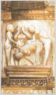 India Khajuraho Temples MONUMENTS - Erotic Figure From Vishvanatha TEMPLE 925-250 A.D Picture Post CARD Per Scan - Etnica & Cultura