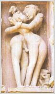 India Khajuraho Temples MONUMENTS - Erotic Figure From Lakshman TEMPLE 925-250 A.D Picture Post CARD Per Scan - Ethniques, Cultures