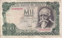 BILLETE DE ESPAÑA DE 1000 PTAS DEL AÑO 1971 JOSE ECHEGARAY SERIE 4J (BANKNOTE) - 1000 Peseten