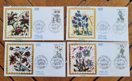 FRANCE Fleurs, Fleur,  Yvert N° 2266/69. Lot De 4 FDC Enveloppes Premier Jour Sur Soie. 1983 - Other