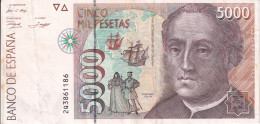 BILLETE DE 5000 PTAS DEL AÑO 1992 SERIE 2Q EN CALIDAD EBC (XF) - CRISTOBAL COLON (BANKNOTE) - [ 4] 1975-… : Juan Carlos I