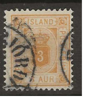 1876 USED Iceland, Mi 3B - Dienstmarken