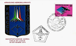 ITALIA - 1974 PISA 4° Raduno Aerosiluranti + Frecce Tricolori Cielo Lucca (arco) Su Busta Comitato Aerosiluranti - 3128 - Tiro Con L'Arco