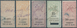 FRANCE,Cochinchine , Revenue Stamp Tax Fiscal DROIT DE GREFFE,1c-5c-20c-25c-50cents,Used - Very Old - Usati