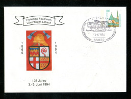 "BUNDESREPUBLIK DEUTSCHLAND" 1994, Privatganzsachenumschlag "Feuerwehr Lebach", SSt. (17443) - Private Covers - Used