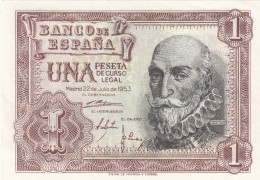 CRBS0054 BILLETE ESPAÑA 1 PESETA 1953 SIN SERIE SIN CIRCULAR - 1-2 Peseten