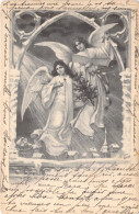 Anges - Deux Anges Au Dessus Du Village -  Carte Postale Ancienne - Angeles
