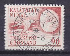 Greenland 1975 Mi. 94, 90 Ø Telekommunikation Bird Vogel Gerfalke Parabolantenne Deluxe SDR. STRØMFJORD Cds.(Cz. Slania) - Usados