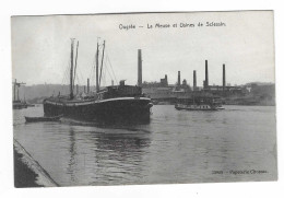 51984  Ougree  La  Meuse  Et Usines  De  Sclessin  Péniche - Seraing