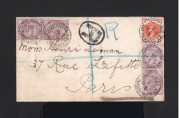 S4177-GREAT BRITAIN-REGISTERED BRITISH COVER LONDON To PARIS (france).1900.ENGLAND.INGLATERRA. - Covers & Documents