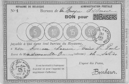 Fantaisies - Bon Pour 20 Baisers - Poste De L'affection  - Agent Des Postes Du Bonheur - Carte Postale Ancienne - Otros & Sin Clasificación