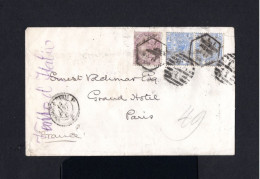 S839-GREAT BRITAIN-OLD BRITISH COVER THROCKMORTON To PARIS (france).1884.ENGLAND.INGLATERRA. - Storia Postale