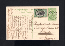 K413-BELGIAN CONGO-OLD POSTCARD MATADI To ZURICH (switzerland) 1913.WWI.Carte Postale CONGO BELGE.Postkarte - Briefe U. Dokumente