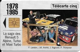 CARTE-PUCE-PRIVEE- 5U-GN121-GEMA10/94-Sans 2e Logo-RENAULT 1978/1985-V° N° Série B49094001-Neuve-TBE - 5 Unidades