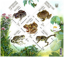 Ukraine 2012 . Frogs And Toads. S/S Of 5v: 2, 2, 4.3, 5.4, 5.4.  Michel # BL 104 - Ukraine