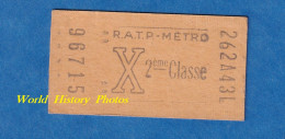 Ticket Ancien De Métro - 262 A 43 L  - 2ème Classe - X - R.A.T.P. - N° 96715 - Paris - Métropolitain - Europa
