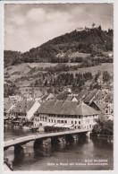 HOTEL RHEINFELS Stein Am Rhein Mit Schloss Hohenklingen N°11072 Edit. Hugo Kopp + Timbres 1951 +/- 9x14cm #260681 - Stein Am Rhein
