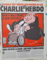 CHARLIE HEBDO 1992 N° 14 MITTERRAND NON A UNE EUROPE A DEUX VITESSES - Humor