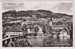 HOTEL RHEINFELS Stein Am Rhein Mit Schloss Hohenklingen N°6607 Edit. Gross + Timbres 1951 +/- 9x14cm #260684 - Stein Am Rhein