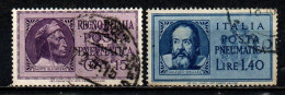 ITALIA LUOGOTENENZA - 1945 - DANTE ALIGHIERI E GALILEO GALILEI - USATI - Used