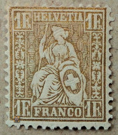 1881 Schweiz Mi.44, 1Fr /+ - Ongebruikt