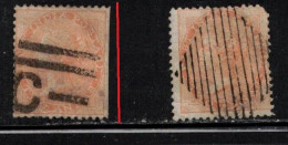 INDIA Scott # 23 Used X 2 - QV - Hinge Remnant - Clipped Perfs On 1 Stamp - 1854 Britse Indische Compagnie