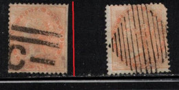 INDIA Scott # 23 Used X 2 - QV - Hinge Remnant - Clipped Perfs On 1 Stamp - 1854 Compagnia Inglese Delle Indie