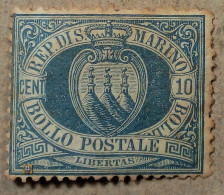 1877 San Marino Mi.2, 10c /+ - Nuevos