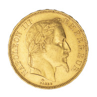 Second-Empire-50 Francs Napoléon III, Tête Laurée 1866 Paris - 50 Francs (oro)