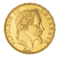 Second-Empire-50 Francs Napoléon III, Tête Laurée 1866 Paris - 50 Francs (goud)