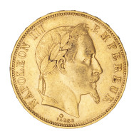 Second-Empire-50 Francs Napoléon III, Tête Laurée 1864 Paris - 50 Francs (goud)