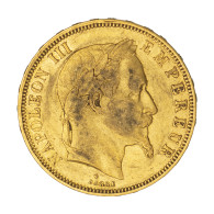 Second-Empire-50 Francs Napoléon III, Tête Laurée 1862 Strasbourg - 50 Francs-or